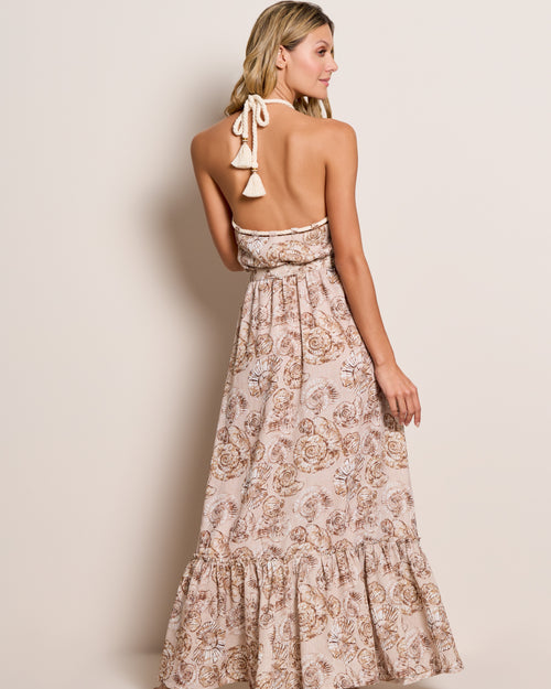 High Neck Halter Maxi Dress