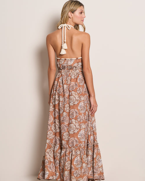 High Neck Halter Maxi Dress