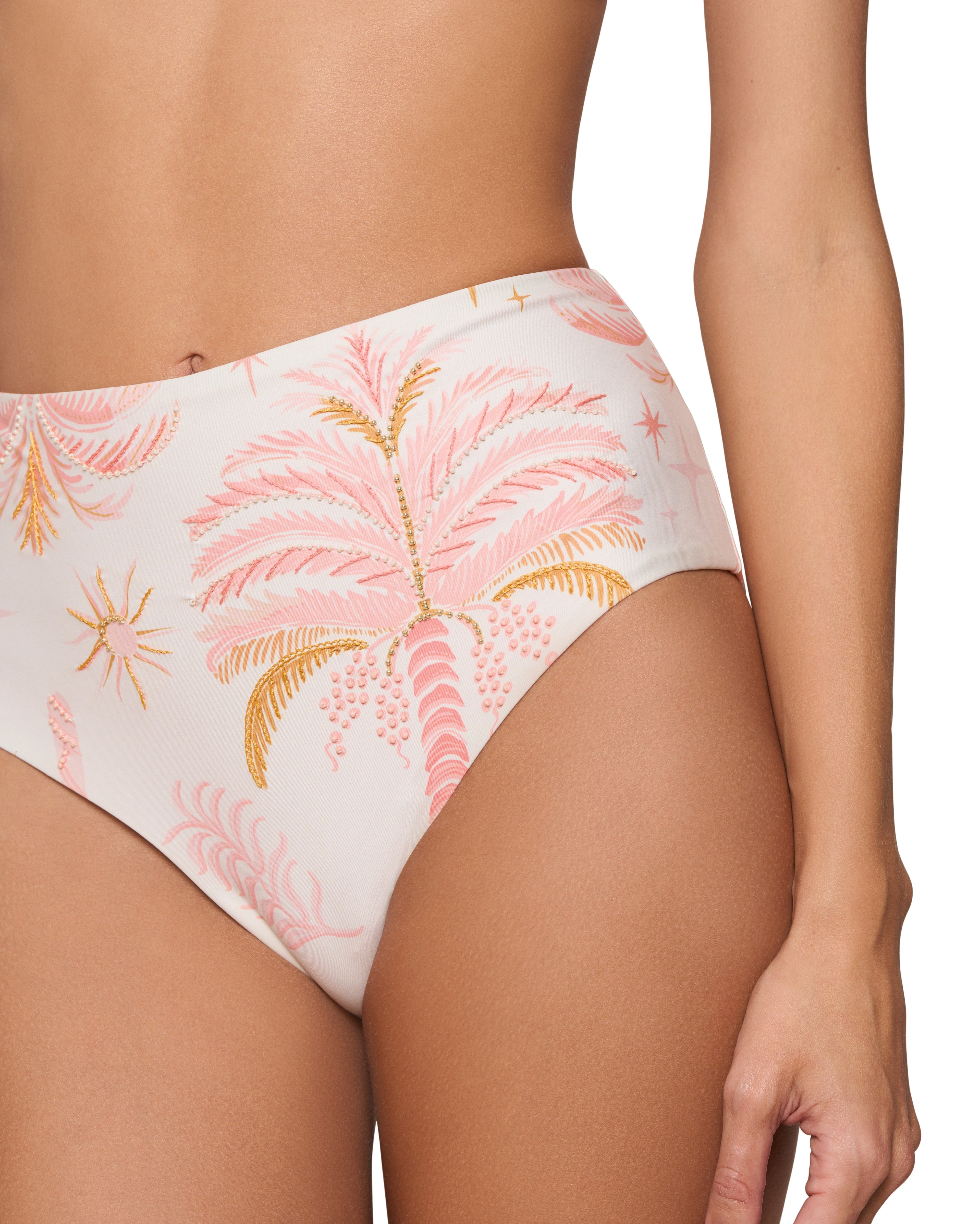 High Waist Bikini Hose mit Schnürung 