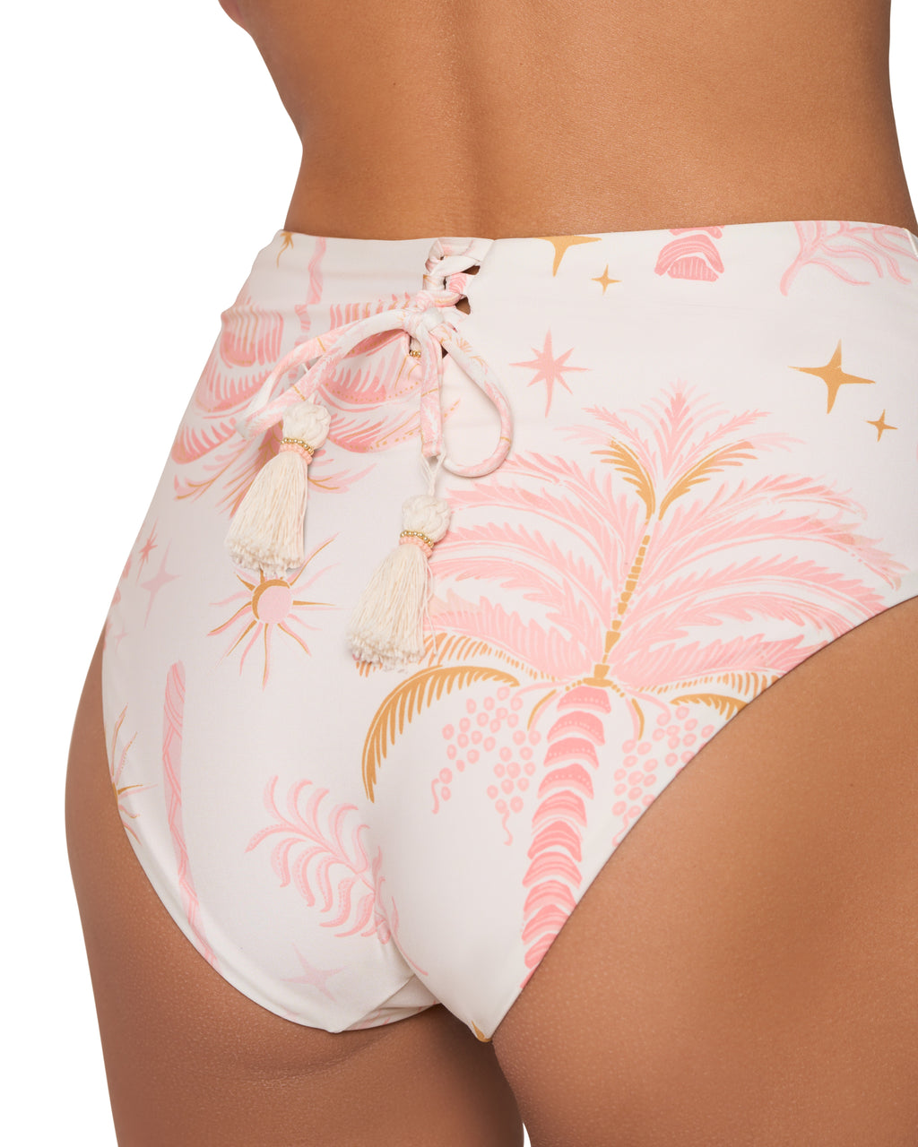 High Waist Bikini Hose mit Schnürung 