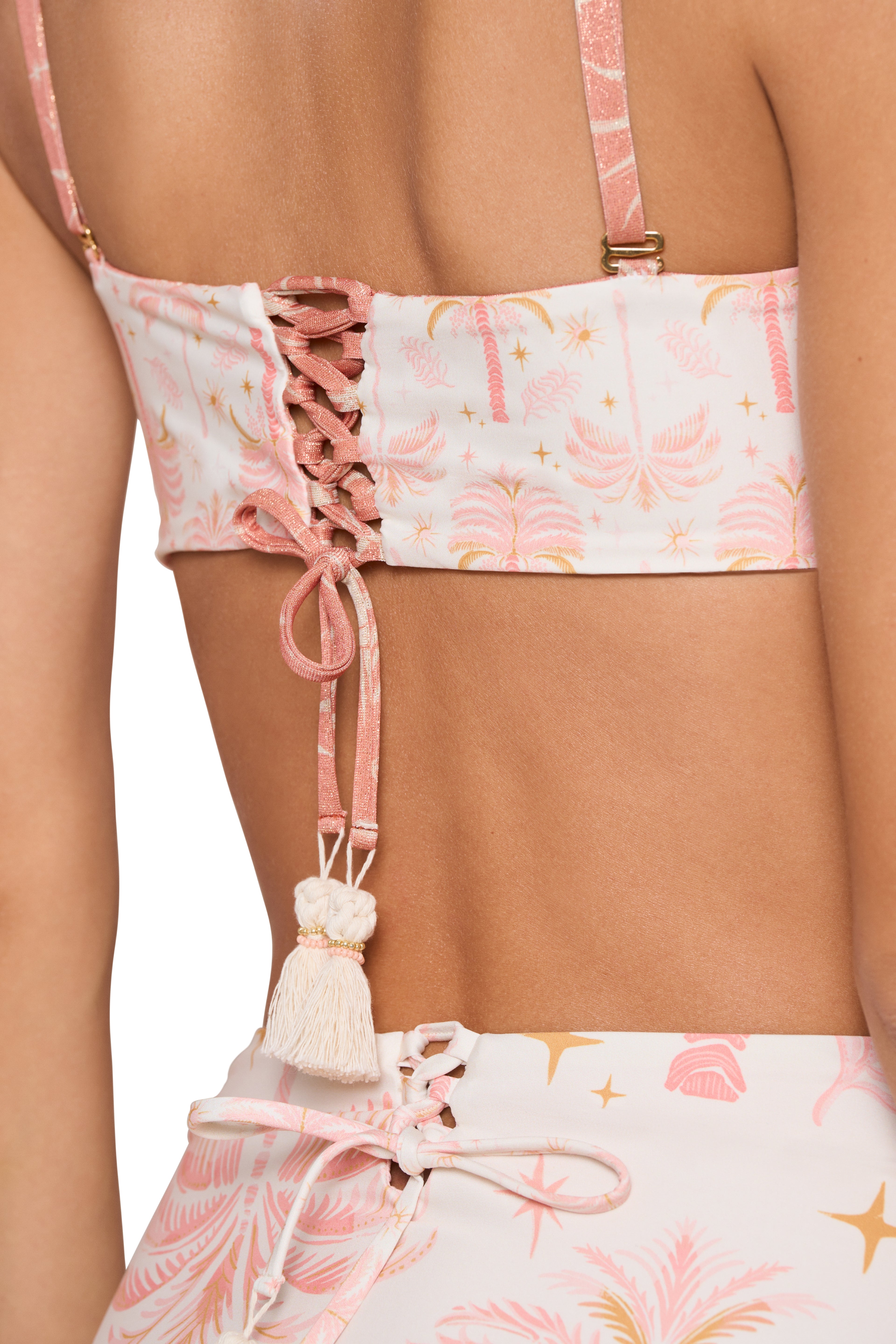 High Waist Bikini Hose mit Schnürung 