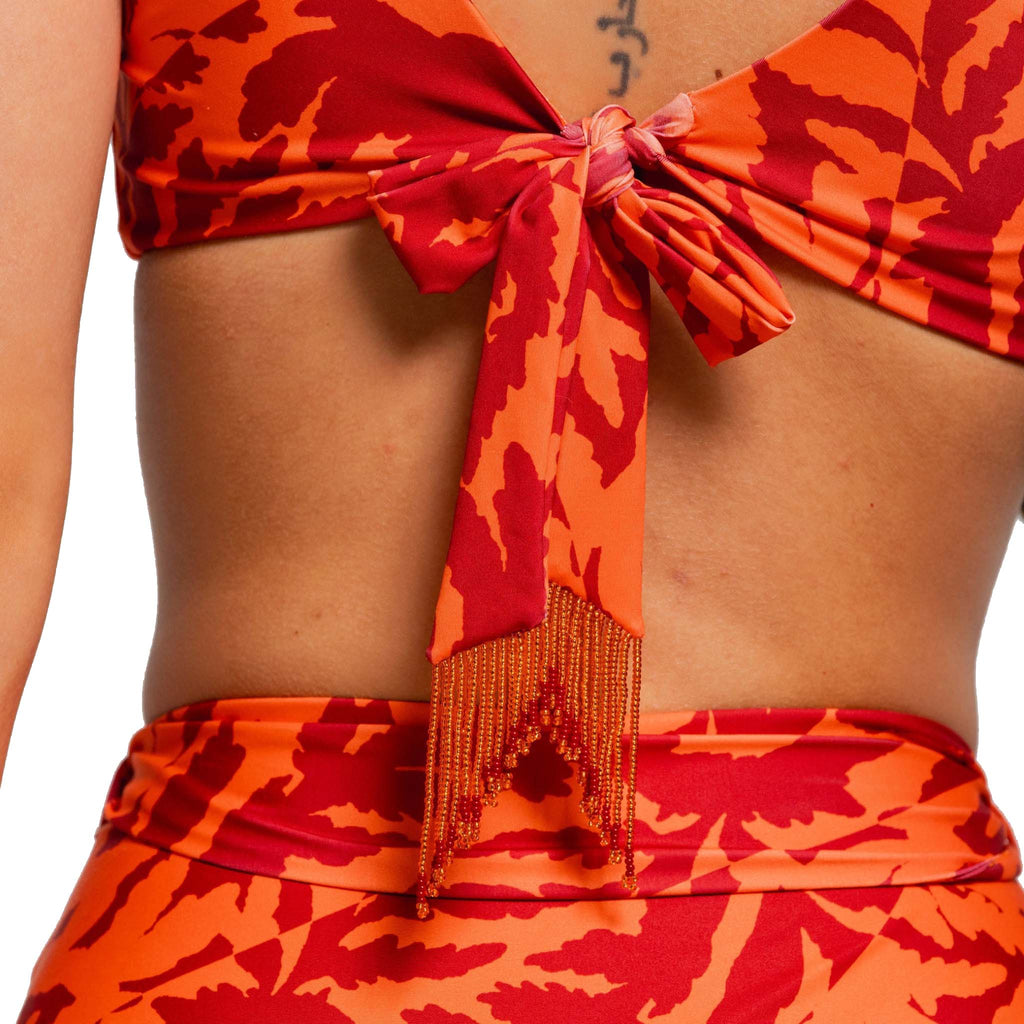 High-Waist-Bikini-Hose mit Bindegürtel 