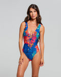Lace-Up One-Piece Swimsuit