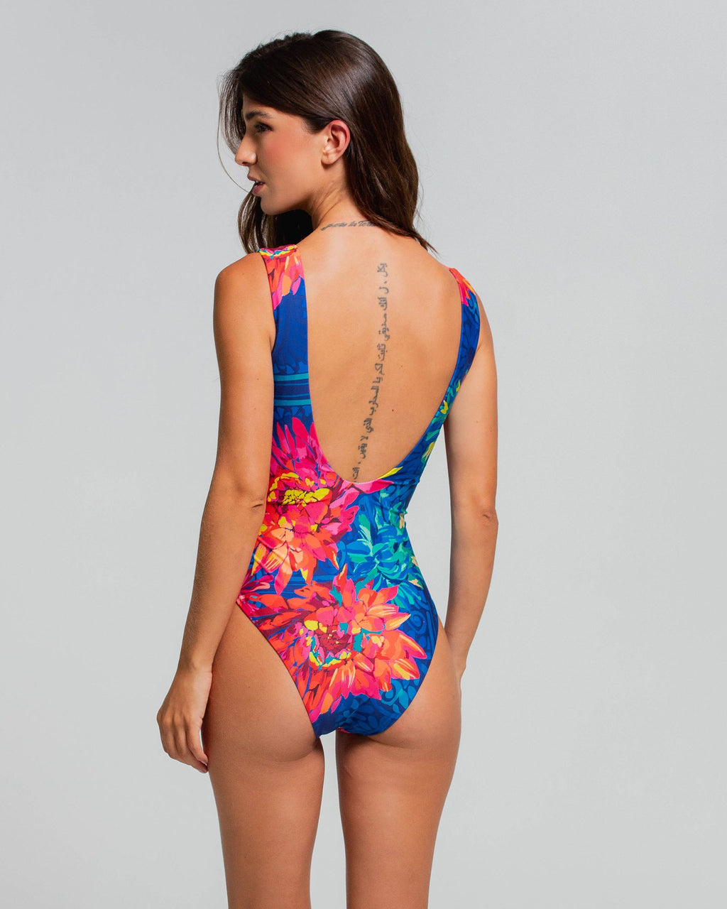 Lace-Up One-Piece Swimsuit