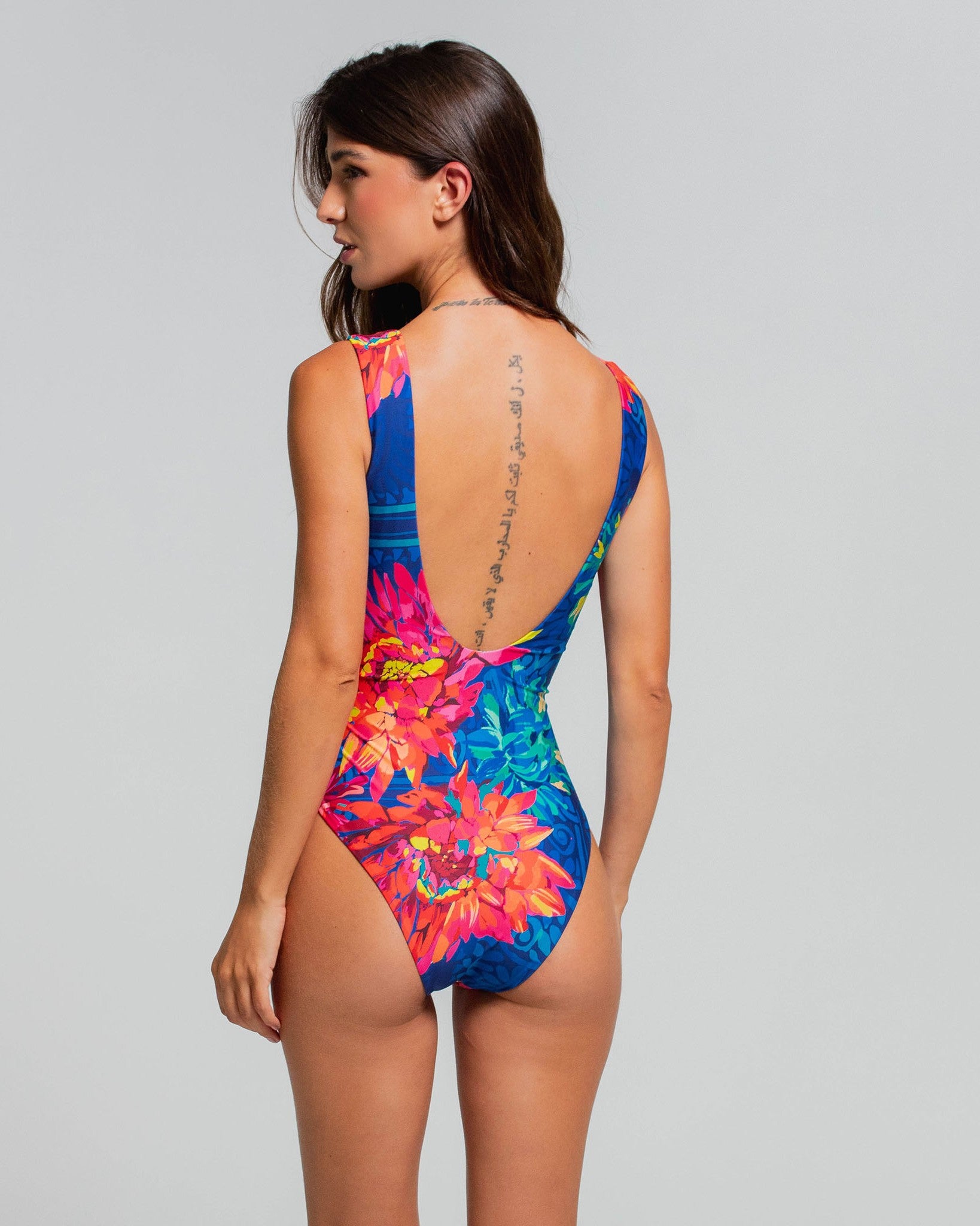 Lace-Up One-Piece Swimsuit